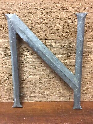 Antique 1880’s 12” Letter N - Building Marquee Sign Beautiful Cast Bronze Brass