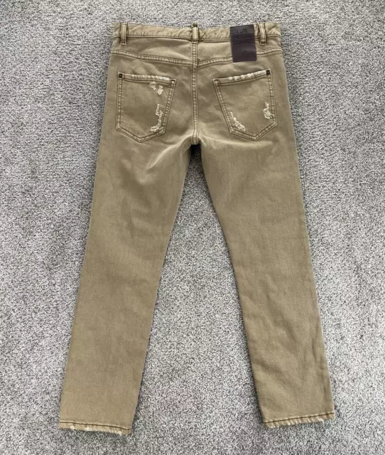 Dsquared2 Cool Girl Mid-Rise Crop Jean Distressed Italy Size 36 (31x25) in Khaki 2