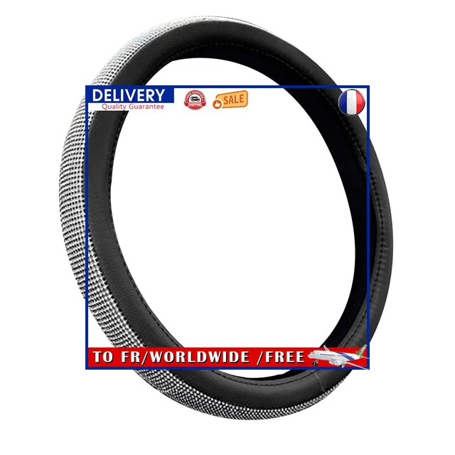 Steering Wheel Cover - Glitter Car Wheel Protector Auto Interior (Black)