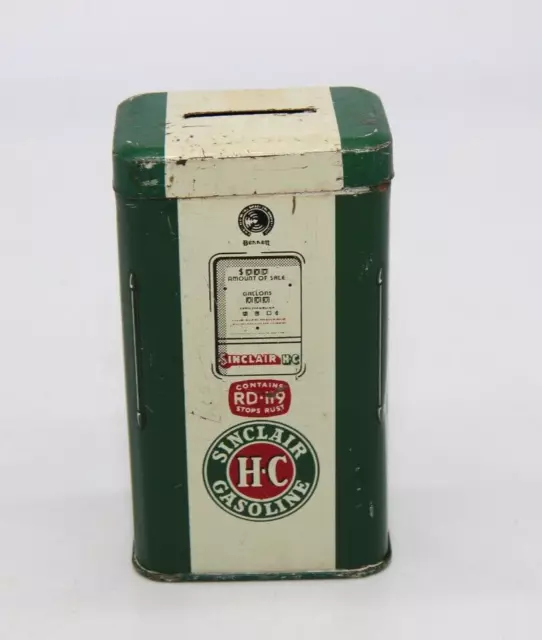 Vintage Sinclair HC Gasoline Metal Coin Bank