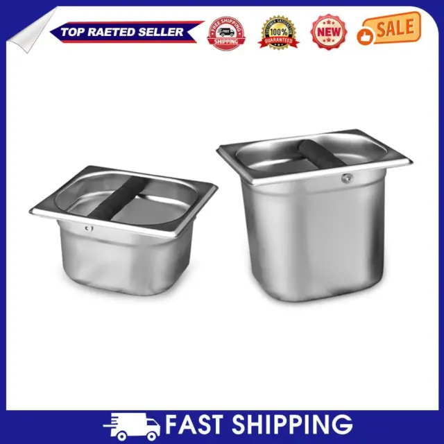 HOT Coffee Residue Knock Box Stainless Steel Coffee Grounds Bucket Trash Cafe To