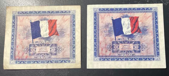 1944 10 Dix Francs France Military Currency Lot of (2)