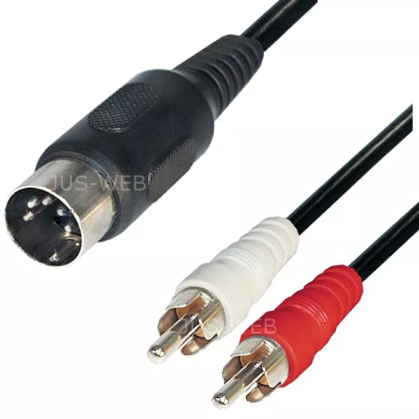 Audio Kabel von 5pol DIN Stecker OUT zu 2x Cinch Stecker IN 1,5m Adapter kdm