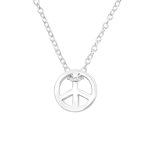 Peace Kette 925 Sterling Silber Halskette Friedenssymbol Geschenk Freundin