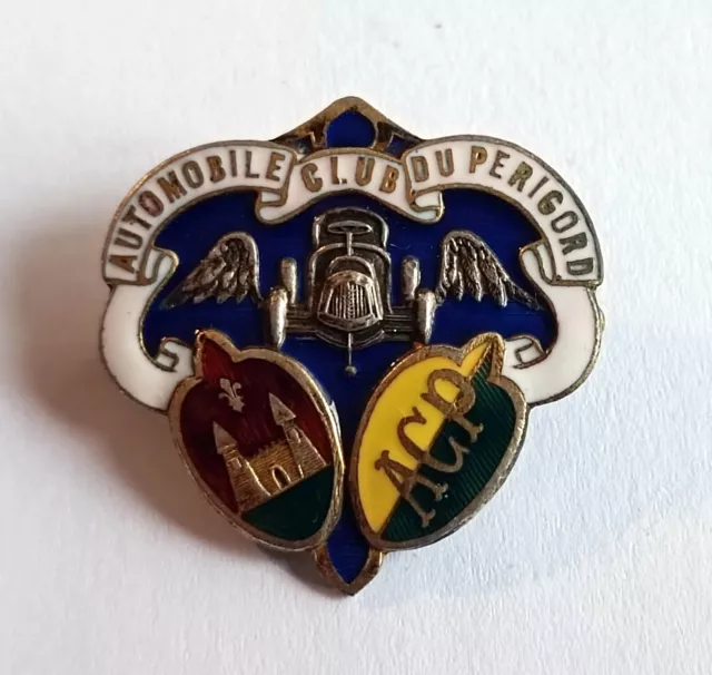 Ancien insigne 1930 -1940 automobile club du Perigord France car badge