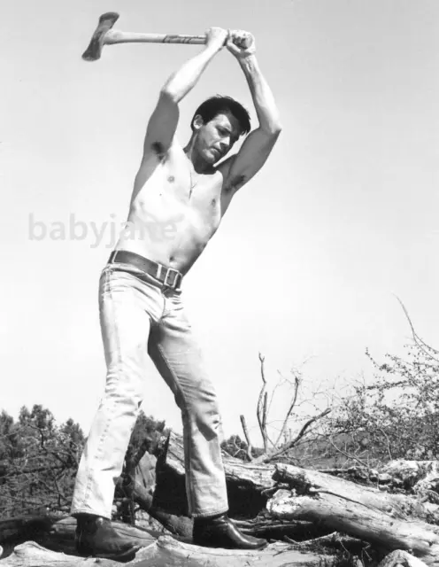 006 Chad Everett Barechested With Axe Beefcake Photo