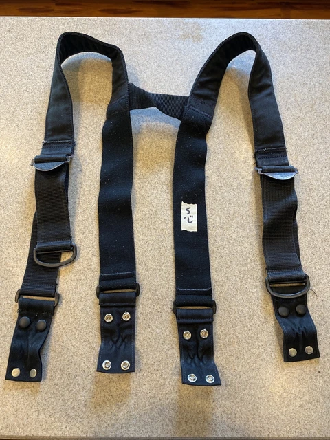 Firefighter Padded Suspenders Black Parachute Style Turnout Pants Globe LONG Firefighter Padded Suspenders Black Parachute Style Turnout Pants Globe LONG