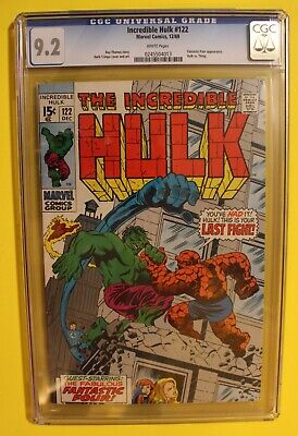 INCREDIBLE HULK #122 vs THING Battle with Fantastic Four 1969 Trimpe CGC NM- 9.2