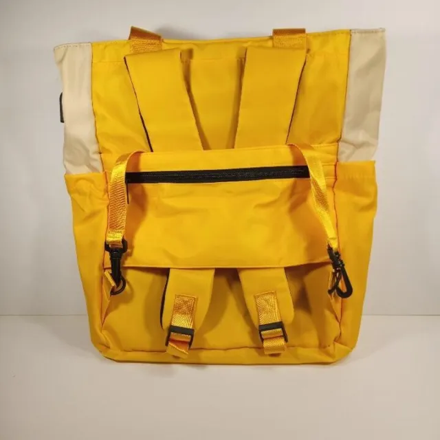 SAC POUR ORDINATEUR PORTABLE sac fourre-tout convertible sac à dos voyage décontracté femmes jaune CYUREAY 2