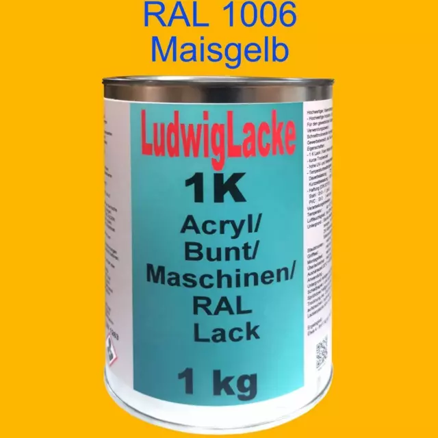 1kg Ral 1006 Rehbraun 1K Brillant Peinture Acrylique Laque Teintée Maschinenlack