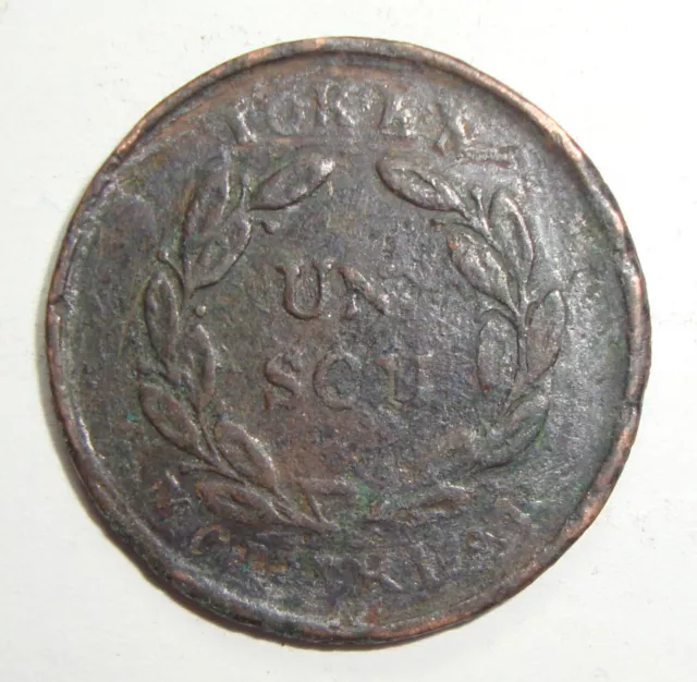 Un Sou Montreal Lower Canada Agriculture & Commerce Half Penny Token Coin