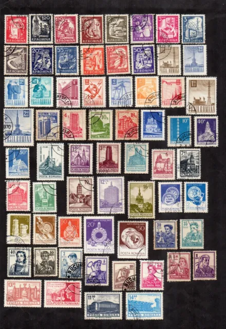 Romania Stamps 1960 1982 Good Collection of 65 Old Stamps. Used