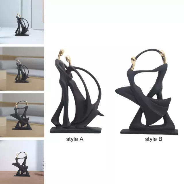 Figurines de couple dansant, statues abstraites pour décorations d'armoires