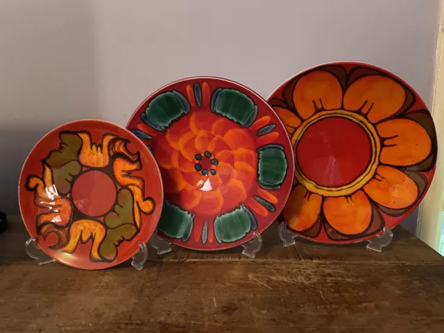 Poole Pottery Delphis & Living Colours Chargers ( 3 ) ( sizes in description )