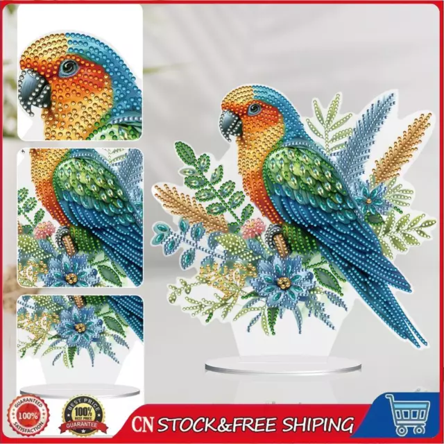 Parrot Table Top Diamond Painting Ornament Kit Special Shape for Office Decor