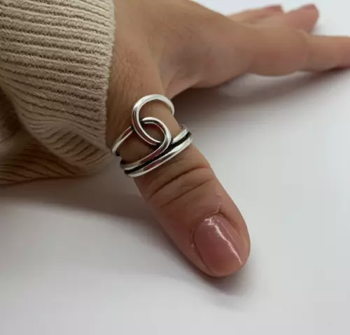 Handmade Solid 925 Sterling Silver Heavy Pure Ring For Women Gift For Christmas