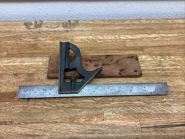 Vintage Machinist Combination Starrett Square Rule 12" USA Vintage Machinist Combination Starrett Square Rule 12" USA