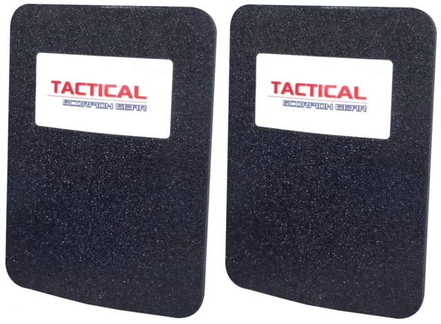 Tactical Scorpion Level III AR500 Steel Body Armor Pair 6x8 Flat Plate Coated