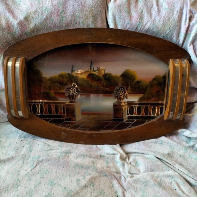 Plateau mural décoratif vintage – scène alsacienne traditionnelle - Décoration