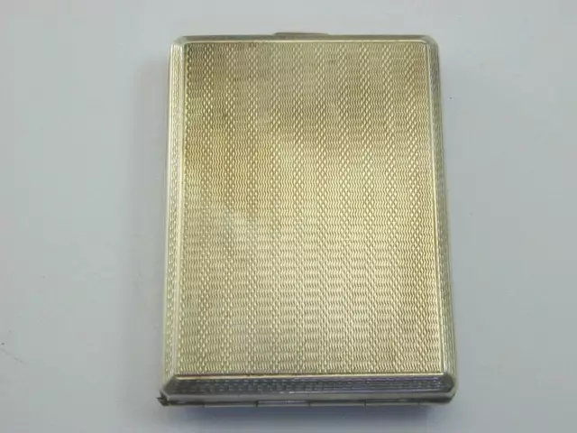 1930 Sterling Silver Card Case 43.3g 63.1mm by 45.5mm Art Deco Engine Turned