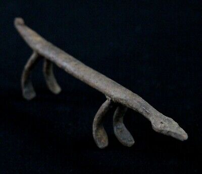 Art African Arte Antique Chameleon Forged Iron Lobi - Iron Item - 14 CMS 3