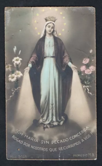 santino antico de la Madonna Milagrosa image pieuse holy card estampa