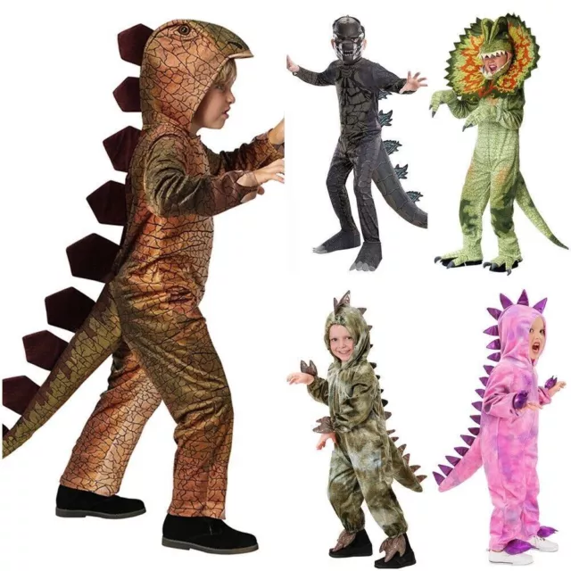 Kids Boys Jurassic World Park Dinosaur Costume Cosplay Fancy Dress Jumpsuit Set