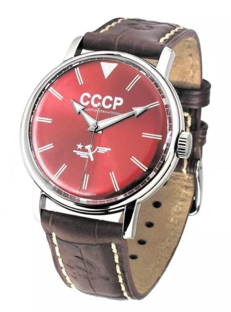 Poljot International Uhr Herrenuhr Handaufzug CCCP 1936 mechanisch rot Kal. 2409