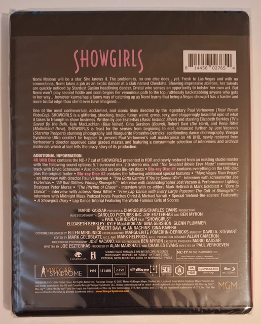 SHOWGIRLS 4K UHD Bluray Vinegar Syndrome New & Sealed EUR 43,81