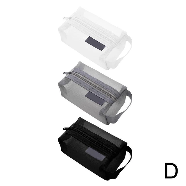 Clear Mesh Portable Large Pen Pencil Case Makeup Cosmetic Storage Bag U K6 C6L8