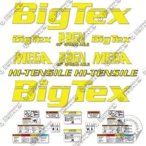 Big Tex 22GN Decal Kit Dual Trailer Decals - 7 YEAR OUTDOOR 3M VINYL!