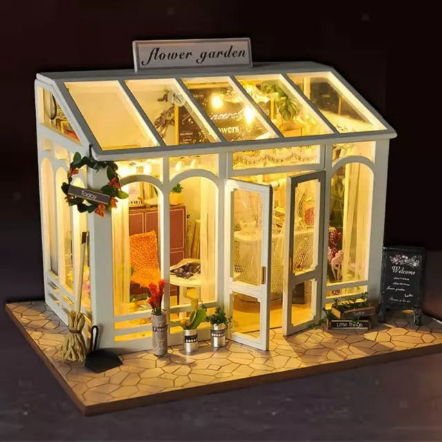 DIY MINIATURE DOLLHOUSE Kit, Wooden Mini Doll House Accessories with