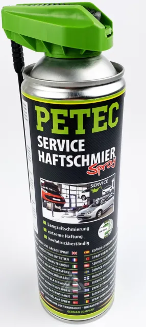 PETEC Service-Haftschmierspray, Langzeitschmiermittel, transparent, 500 ml