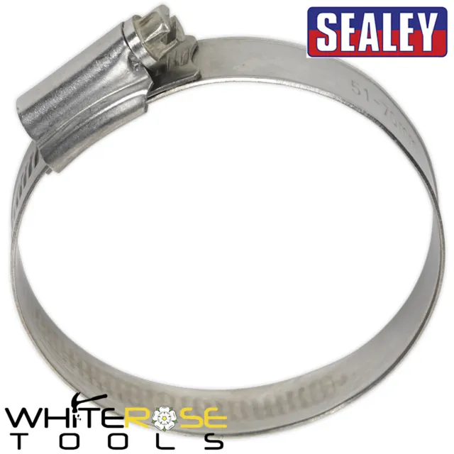 Sealey Hose Clip Stainless Steel Ø51-70mm Pack of 10