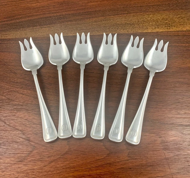 (6) Gorham Sterling Silver Ice Cream Forks Old French 1904 Monogram O