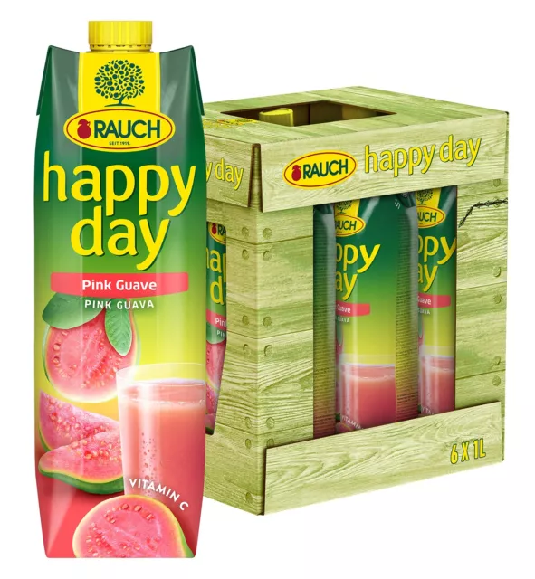 Succo fumo Happy Day guava rosa bevanda cibo 5x1 litro NUOVO MHD 12/23