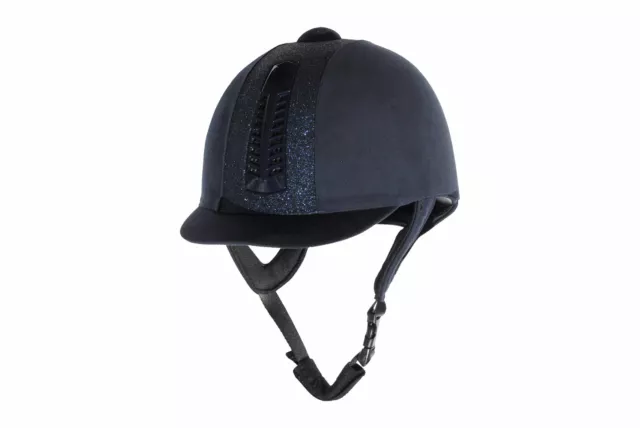 Rhinegold Glitter Pro Horse Riding Hat Helmet | PAS 015, Kitemark | Navy, Black