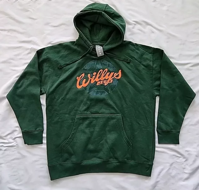Jeep Willys Hoodie Green Pullover Hooded Sweatshirt Men NWT Size 2XL