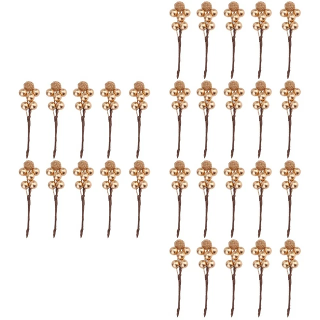 60 piezas bayas artificiales corona de Navidad picas ramo acebo