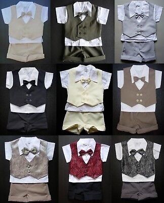 BABY BOY SHORTS OUTFIT SUIT Wedding Christening Boys' Clothing Sets MANY COLOURS