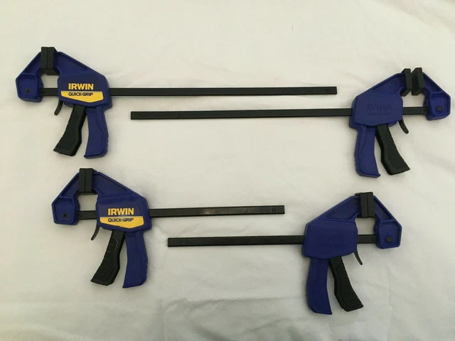 (4) NEW Irwin Quick-Grip Mini One-Handed Bar Clamps - (2) 6" + (2) 12" Clamps