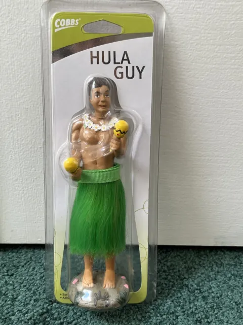 New Cobbs Bell Hula Guy Doll Automotive Dashboard 2002 Model # 35605-2