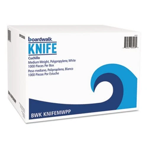 Boardwalk Mediumweight Polypropylene Cutlery, Knife, 1000/Carton (BWKKNIFEMWPP)