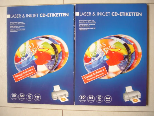 Laser & Inkjet CD-Etiketten - 100 Stück - Neu