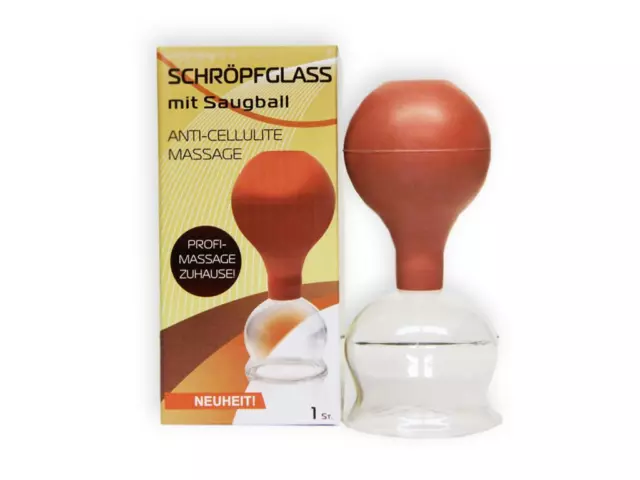 Venteuse en Verre Avec Poire Ventouses Vide Ventouses Verre 6 CM Anti Cellulite