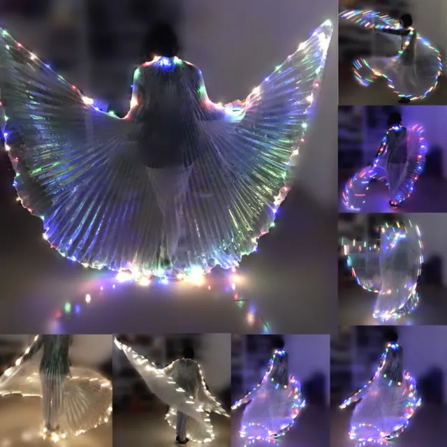 Nuova Luce LED Ali Laser Trasparente Costumi Performance Danza del Ventre Spettacolo Illuminazione
