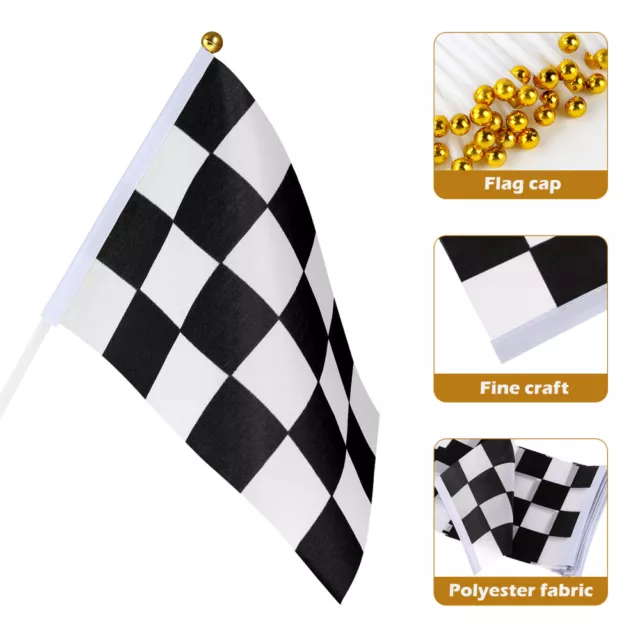 25pcs Checkered Flags Fahnen Racing Flaggen Partei Karierten Flagge 2