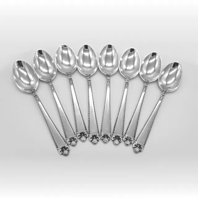 George II Plain 8 Coffee Spoons Set Birks Sterling Silver