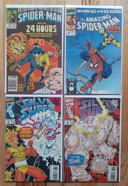 Lot 4 BD Super-héros Spider-man & The Silver Surfer - Marvel Comics (en VO)