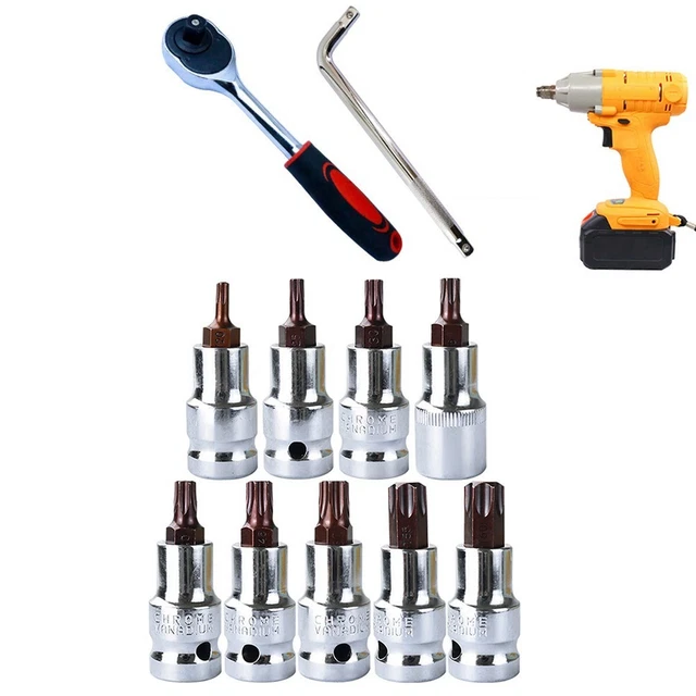 US PRO Tools Sechskant-Bit-Steckschlüssel-Set, 7-teilig – Größen H4 Bis H12, 3/8 Zoll Antrieb, 60 Mm Lang, Aus Chrom-Molybdän